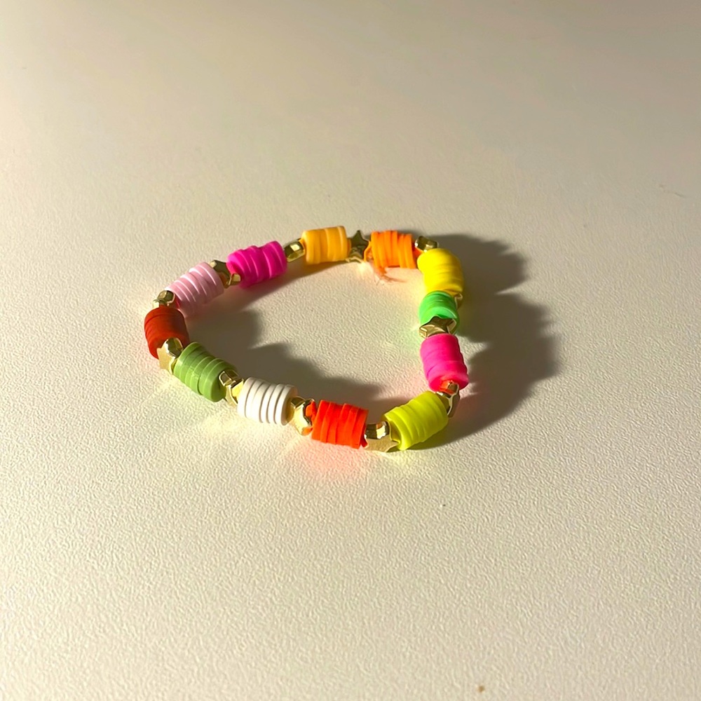 Handmade clay bead bracelet